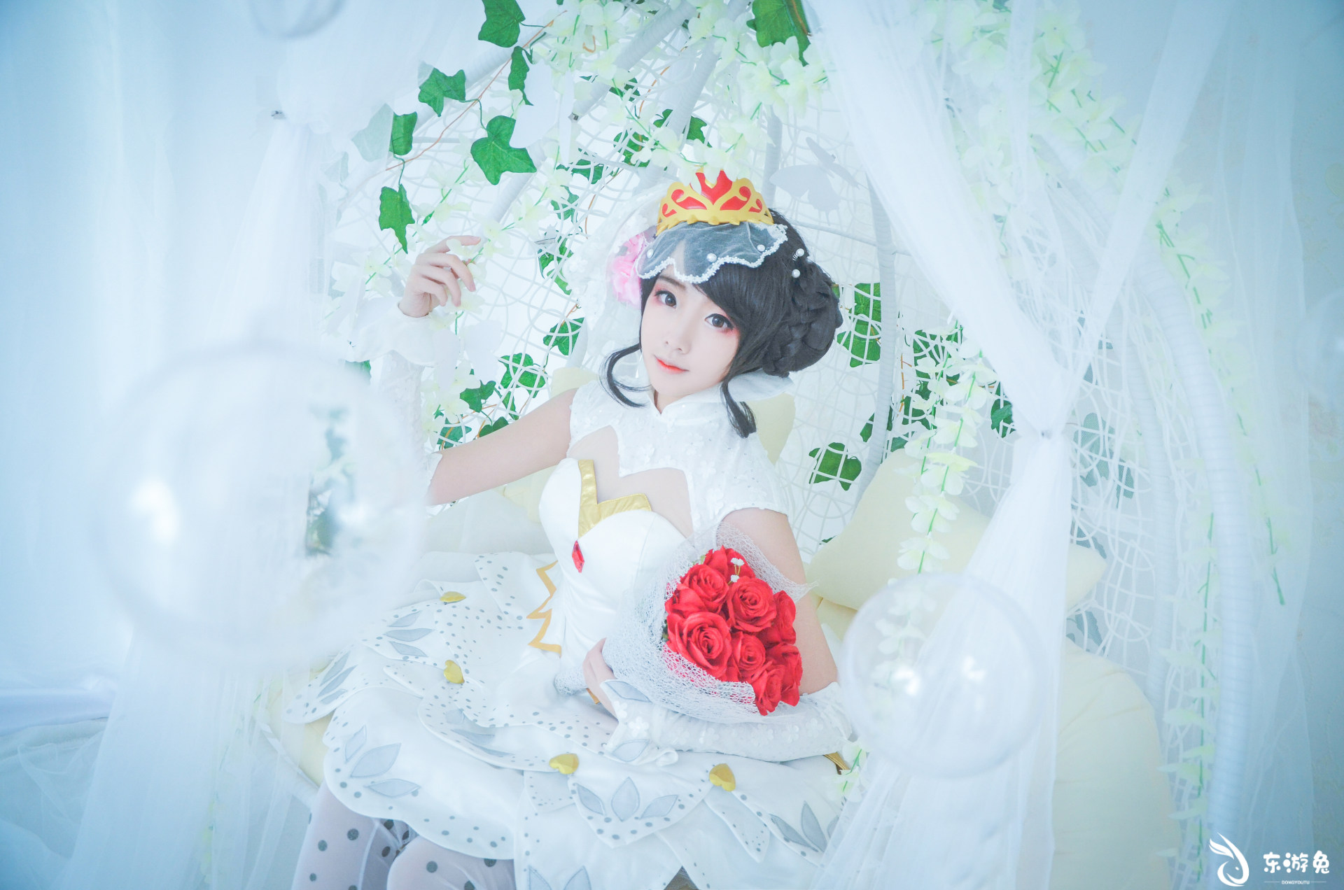 王者荣耀小乔纯白花嫁cosplay