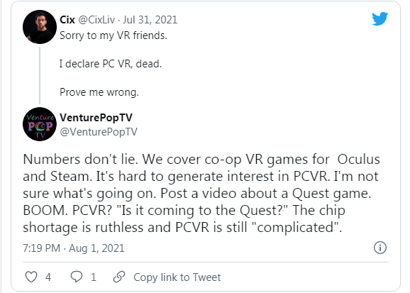 PC向VR游戏已死  玩家毫无热情