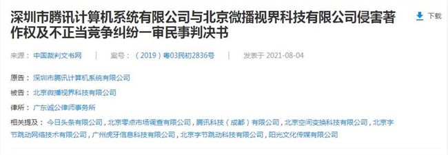 腾讯起诉抖音播放《王者荣耀》涉嫌不正当竞争，获赔 60 万元