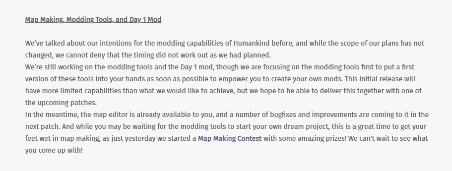 《人类》将很快加入MOD工具 让玩家做喜欢的MOD