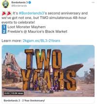 《无主之地3》庆祝发售两周年 周年纪念活动上线