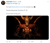 《暗黑破坏神2：重制版》主机端预载开始23日晚11点可玩..