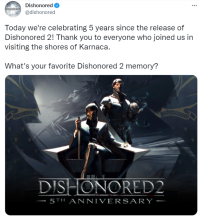 《耻辱2》五周年纪念游戏的概念设计和角色设计图公布..