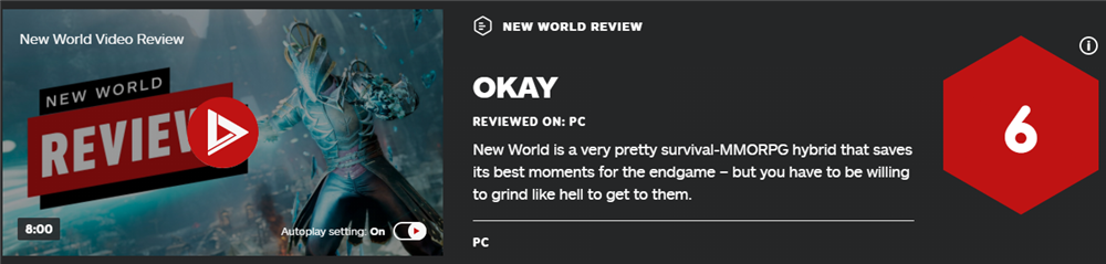 《新世界》IGN评分6分  结局很棒但任务高度重复