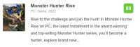 《怪物猎人：崛起》PC版评分解禁M站均分88分