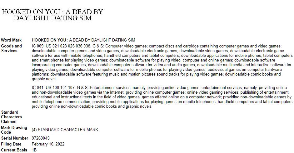 《黎明杀机》注册“约会模拟”商标  或将推出衍生游戏