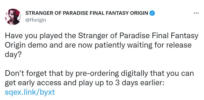 《最终幻想：起源》数字版预购玩家可提前3天游玩