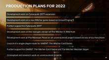 CDPR公布2022年制作计划多个游戏概念和研究工作