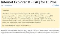 微软宣布2023年2月永久禁用IE11浏览器