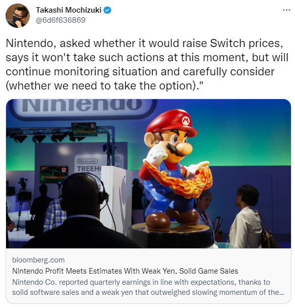 任天堂Switch价格目前暂不会变  但未来或将涨价