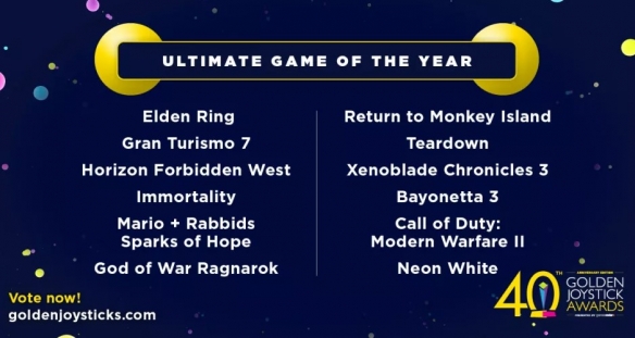 第40届英国金摇杆“终极年度游戏大奖”提名名单公布
