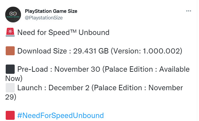 《极品飞车：不羁》PS5版容量曝光 预载和发售时间公布