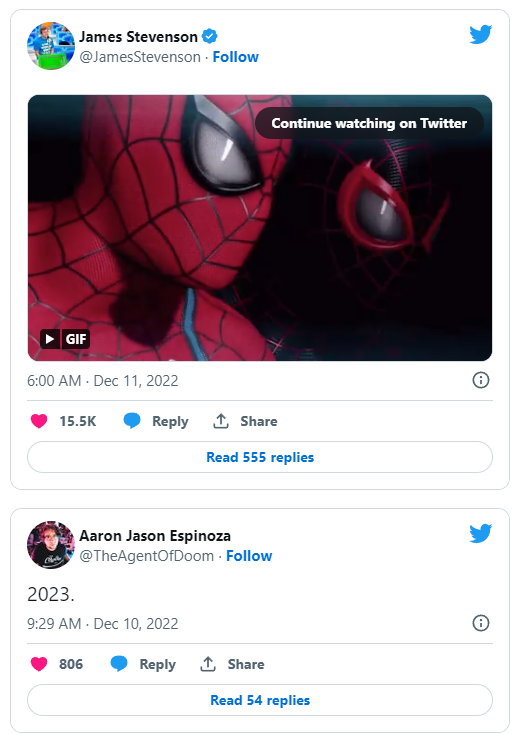 《漫威蜘蛛侠2》或将在2023年发售  新图曝光