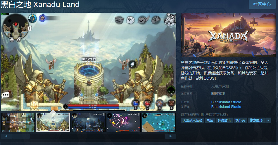 多人弹幕射击游戏《黑白之地》Steam页面上线 支持简体中文