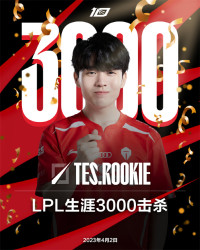 LPL选手里程碑：Rookie达成LPL联赛3000杀成就